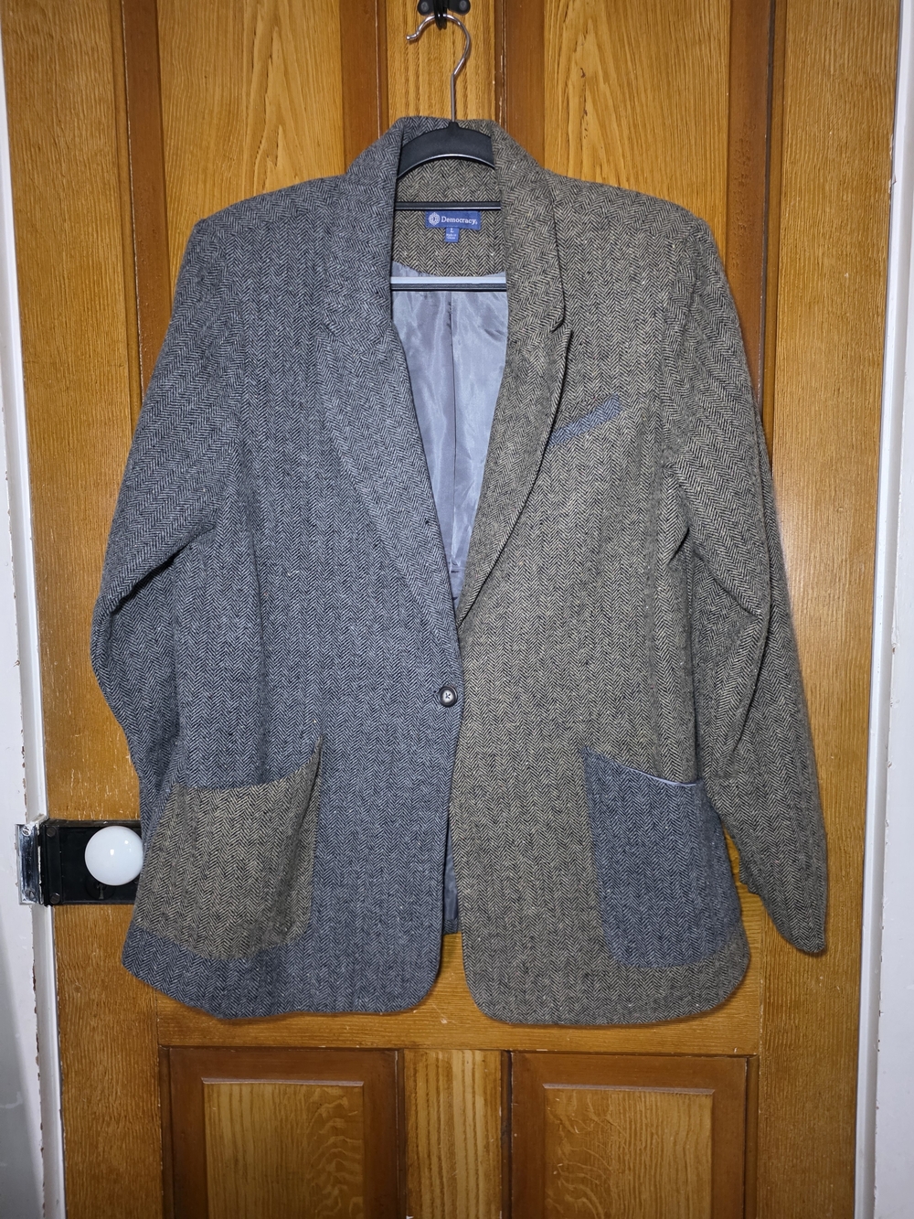 Democracy Two-Tone Gray Patch Pocket Blazer